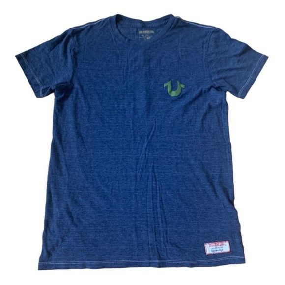 Men’s True Religion Blue Tshirt Size Small - Picture 1 of 11